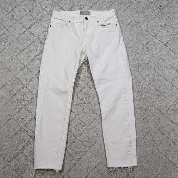 Everlane Denim - Everlane Jeans Women's 27 White The Mid Rise Skinny Lean Ankle Cotton Blend